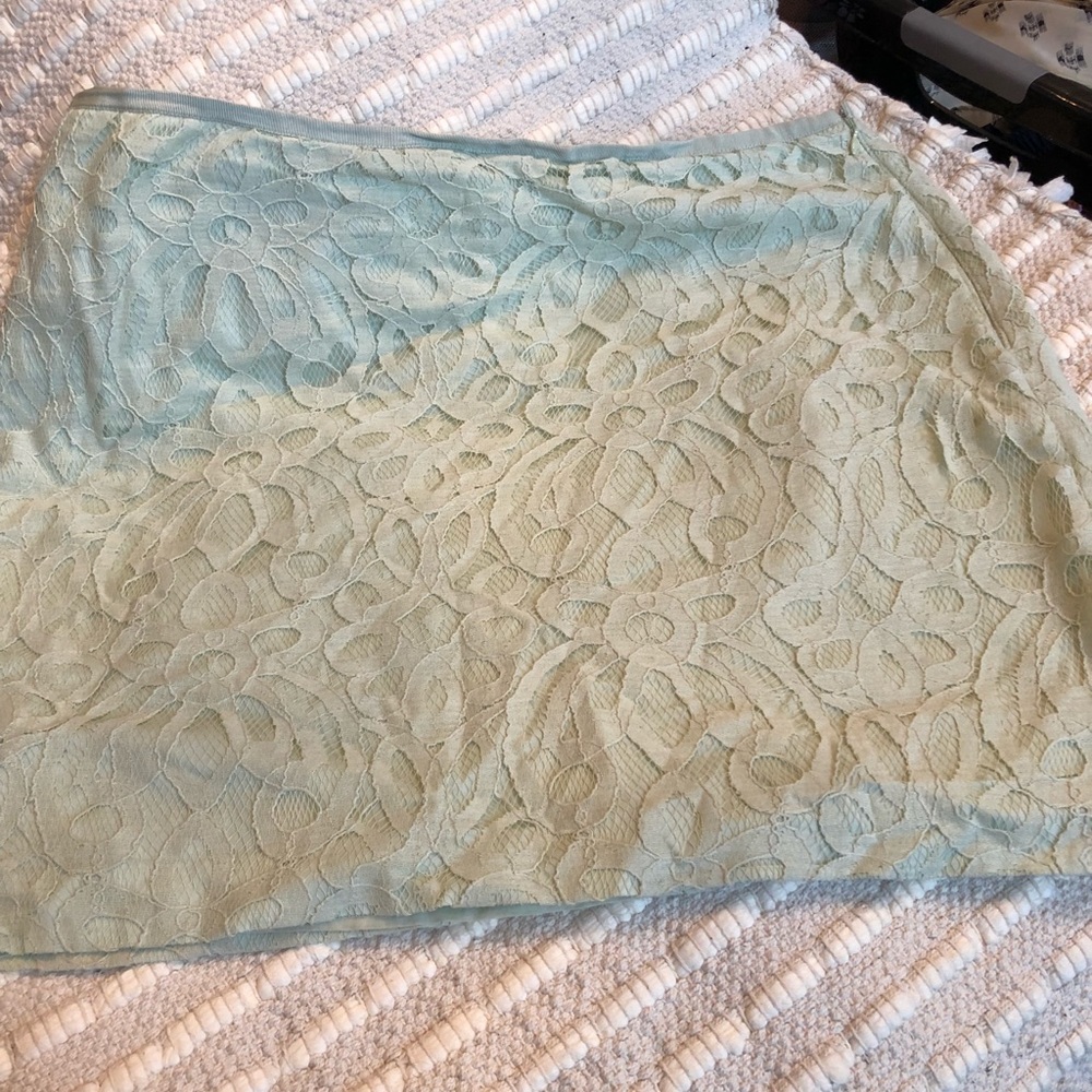 Mint green lace skirt(fully lined)
